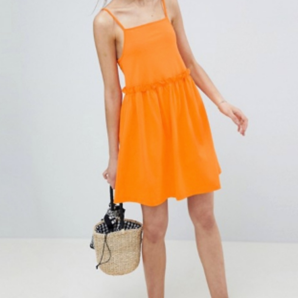ASOS DESIGN square neck smock sundress